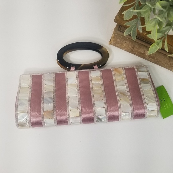 DV Collection Mauve & mother of pearl clutch NWT - Picture 5 of 6
